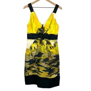 BCBG Maxazria Cocktail Dress Womens Size 8 Sleeveless V-Neck Silk Blend Party